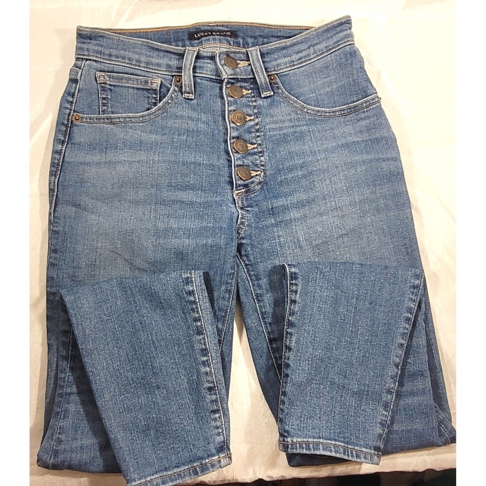 Lucky Brand Button Fly High Rise Skinny Bridgette Crop Ankle Jeans - Size 0/25A